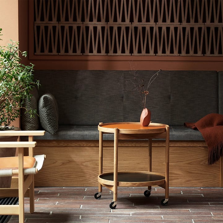 Tavolino con ruote Bølling, modello 50 cm, terra, base in rovere non trattato Brdr. Krüger