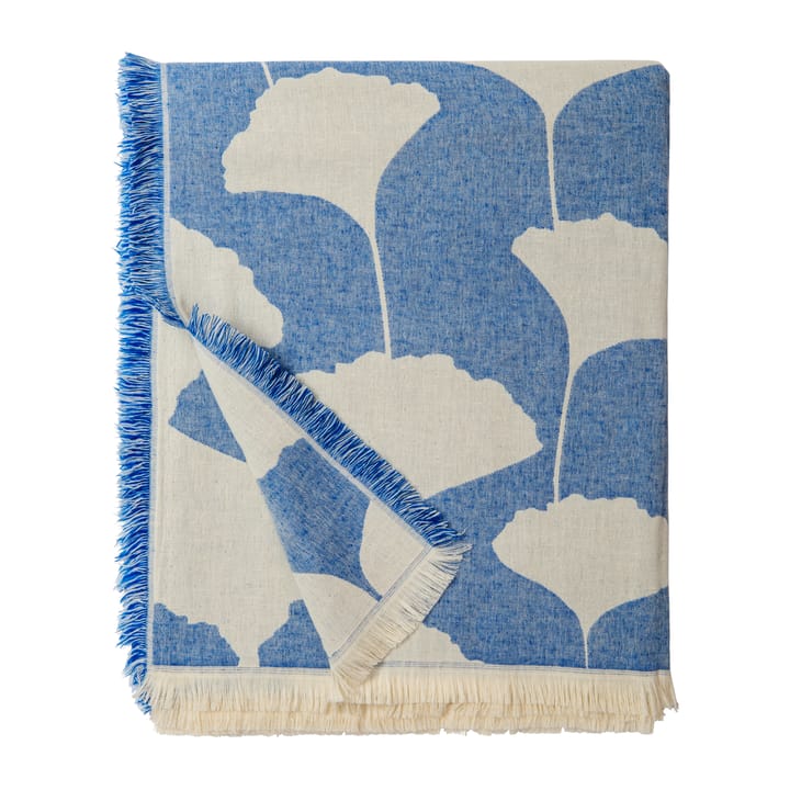 Plaid in cotone Ginko 130x170 cm, Blu-bianco (indaco) Brita Sweden