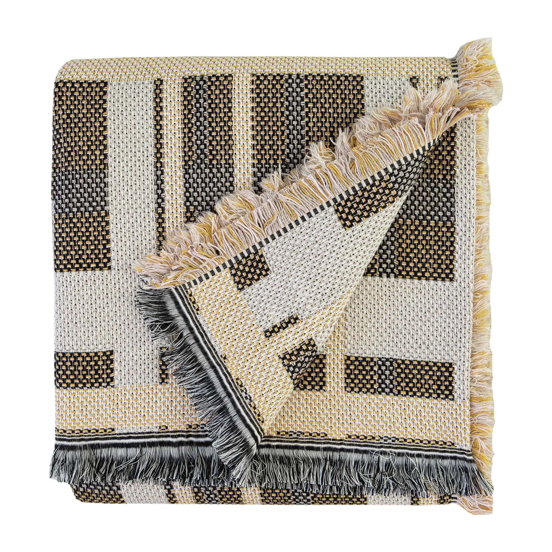 Plaid in cotone Tradition 130x170 cm, Giallo Brita Sweden