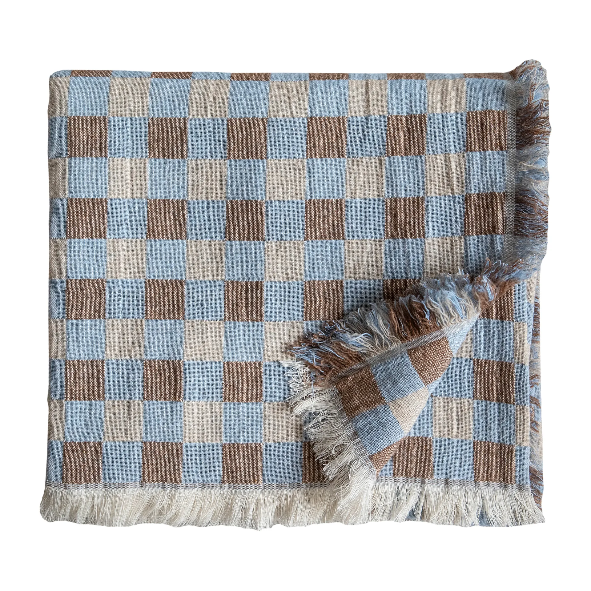 Plaid Poppy in lana 260x260 cm, Blu Brita Sweden