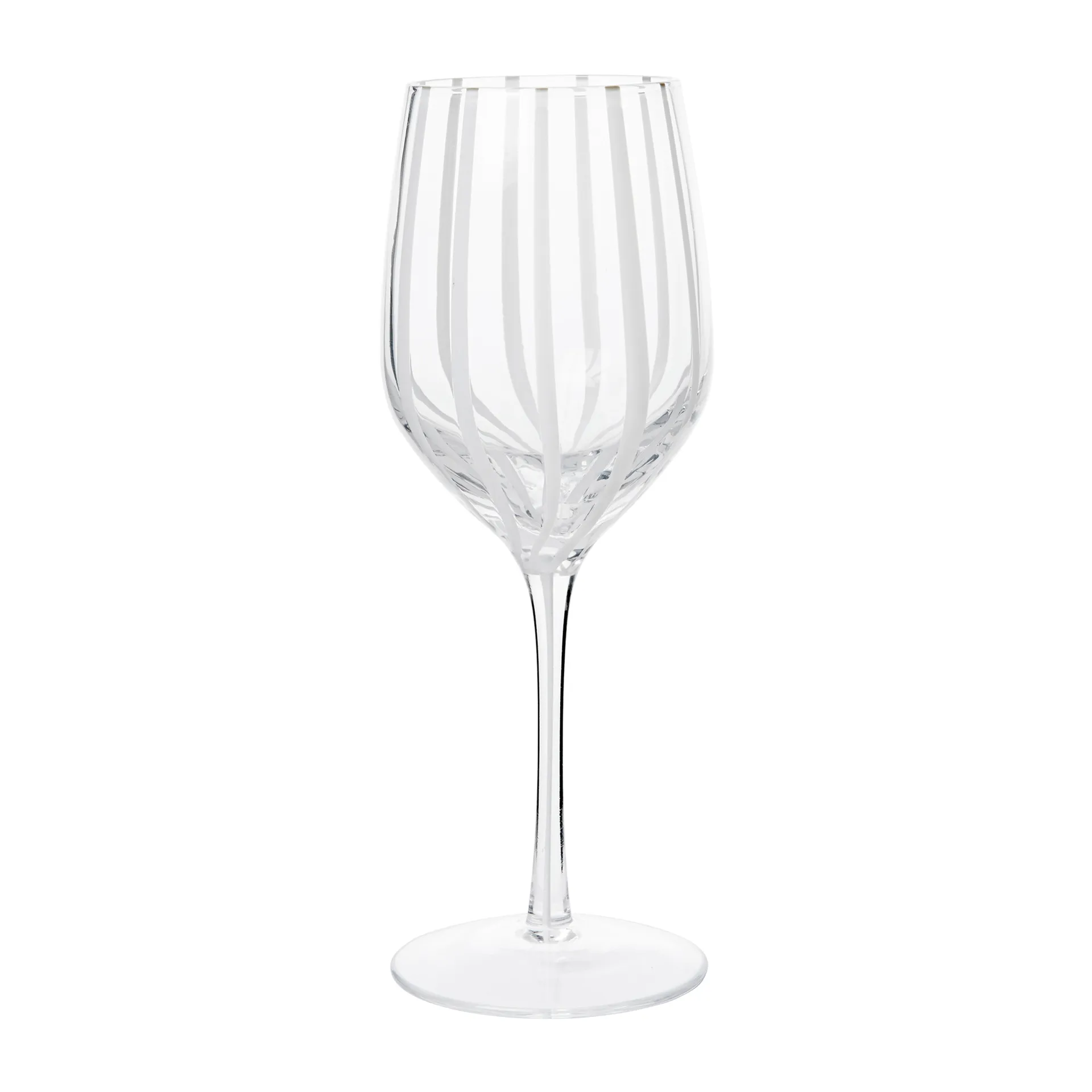Bicchiere da vino bianco Stripe 35 cl, Clear-white stripes Broste Copenhagen