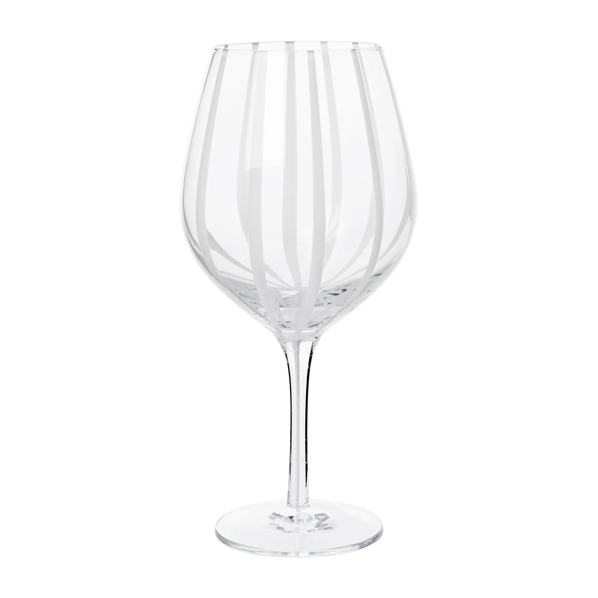 Bicchiere da vino rosso Stripe 65 cl, Clear-white stripes Broste Copenhagen
