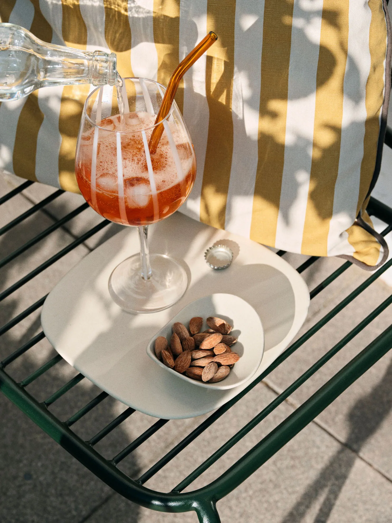 Bicchiere da vino rosso Stripe 65 cl, Clear-white stripes Broste Copenhagen