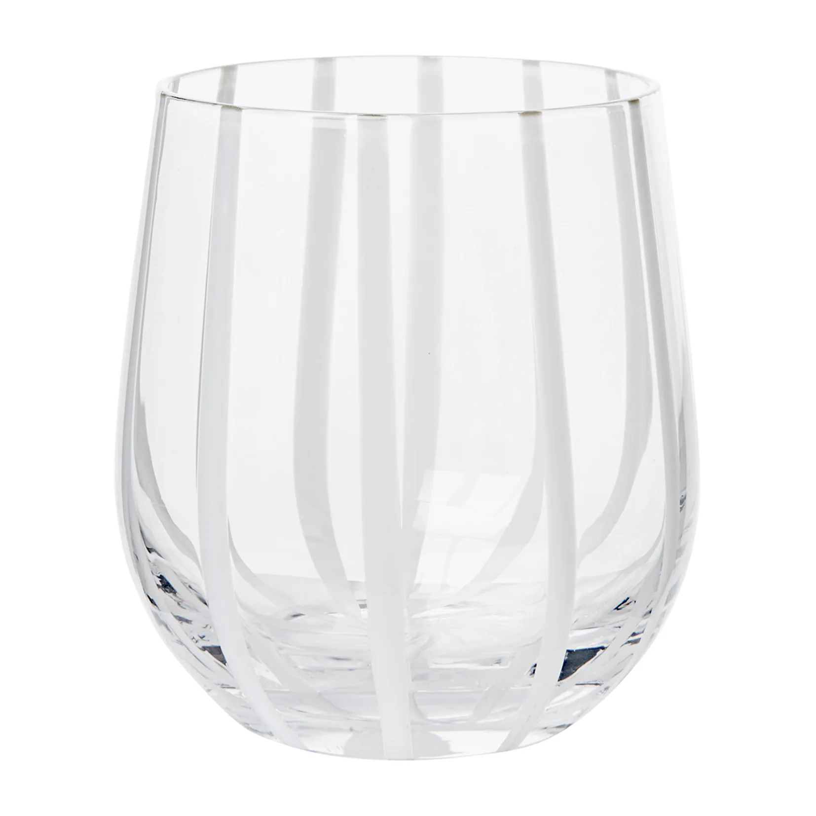 Bicchiere Stripe 35 cl, Clear-white stripes Broste Copenhagen
