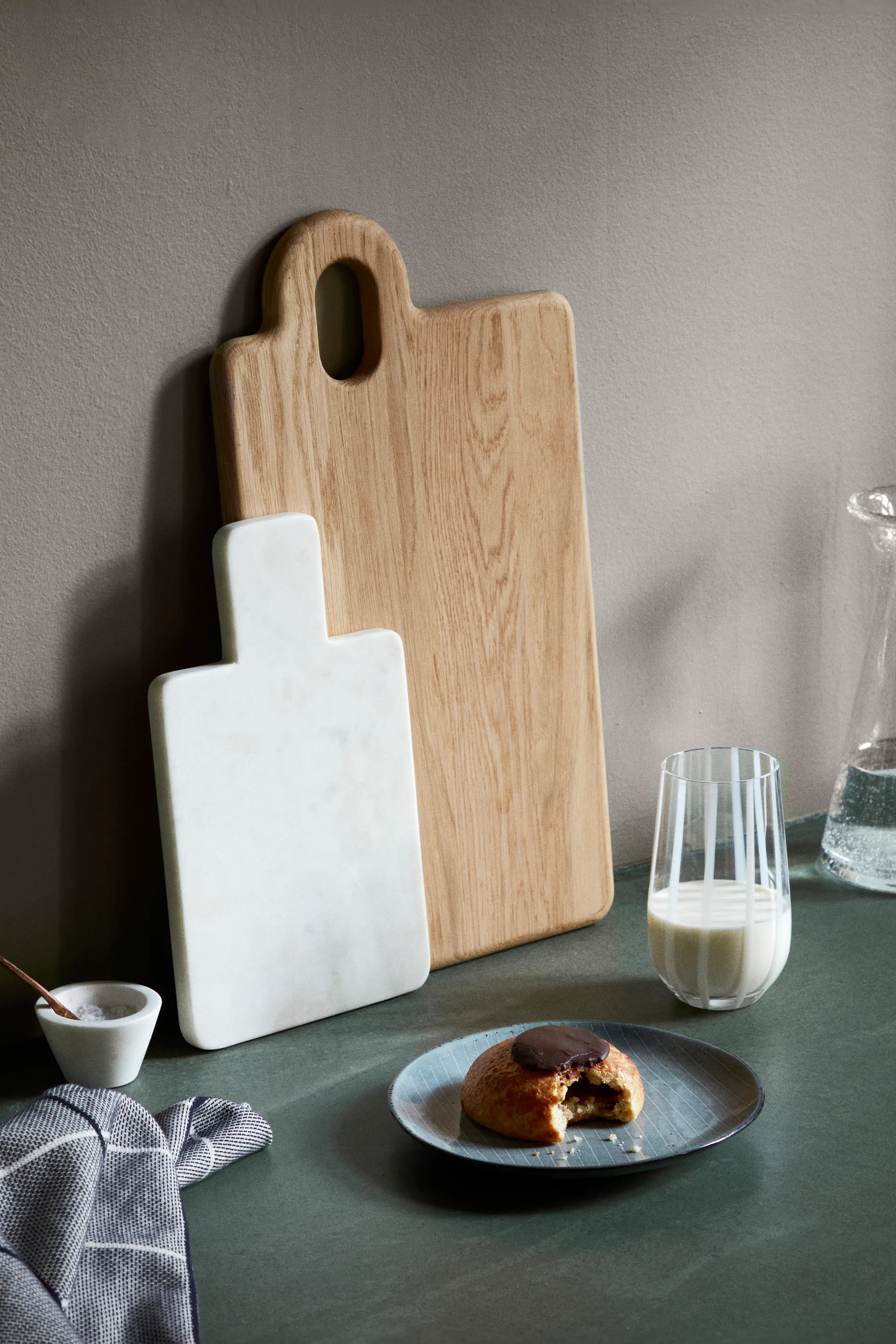 Bicchiere Stripe 55 cl, Clear-white stripes Broste Copenhagen