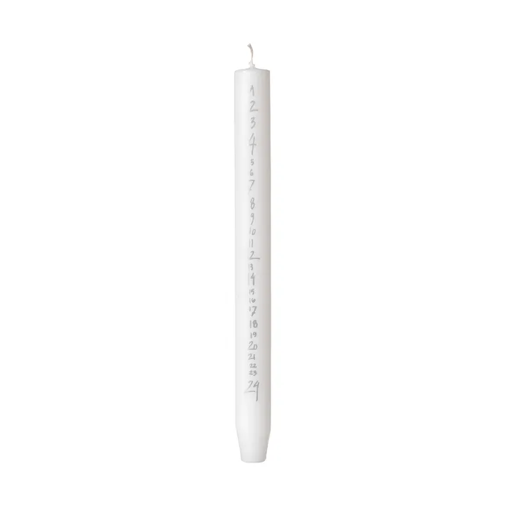 Calendario a candela manoscritta - Pure White-Silver - Broste Copenhagen