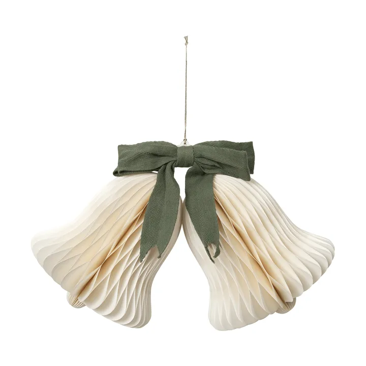 Campanello decorazione natalizia - Off White-Grape Leaf Green - Broste Copenhagen