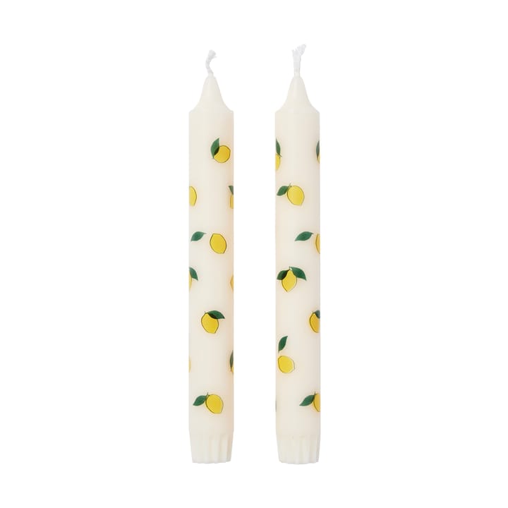 Candela affusolata Lemon confezione da 2 - White-yellow - Broste Copenhagen
