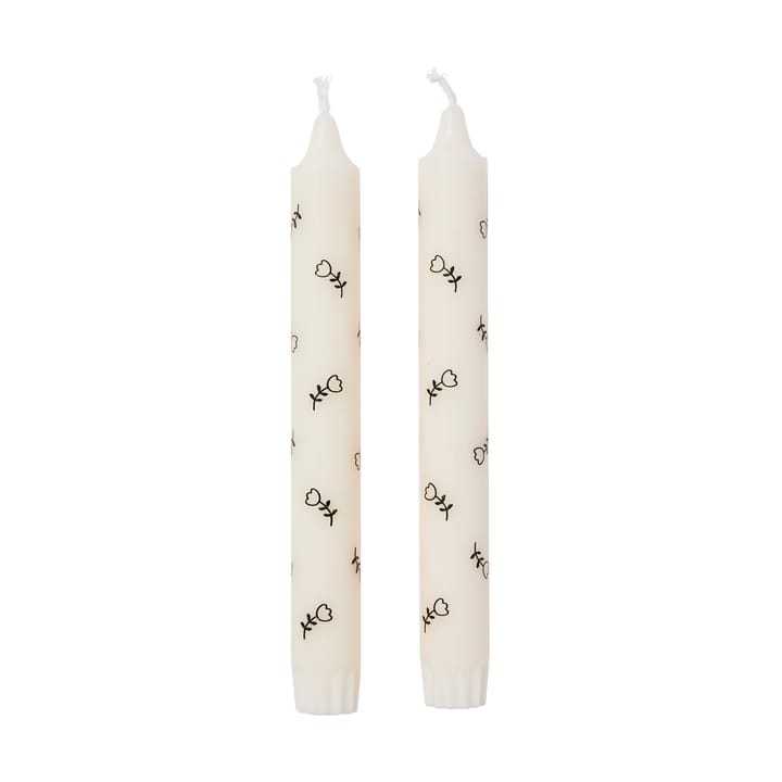Candela affusolata Mai confezione da 2 - White-black - Broste Copenhagen