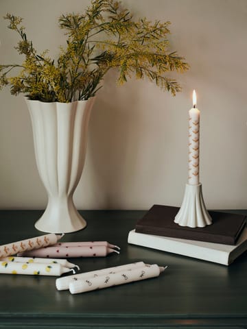 Candela affusolataTulip confezione da 2 - White-soft pink - Broste Copenhagen