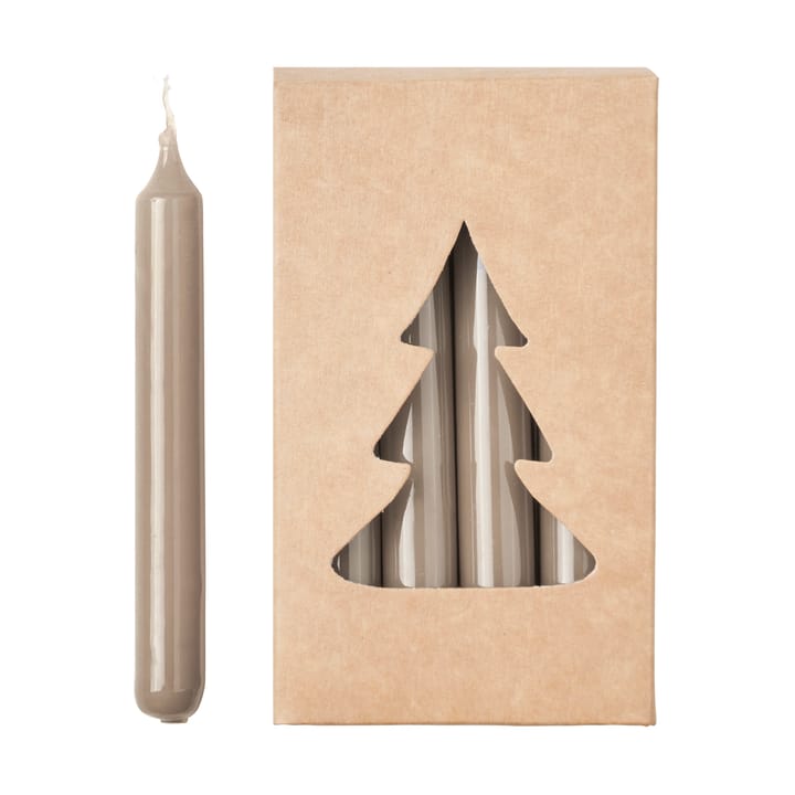 Candela albero di natale lucida Broste, Ø 1,2x10,2 cm, confezione da 20 - Lino - Broste Copenhagen