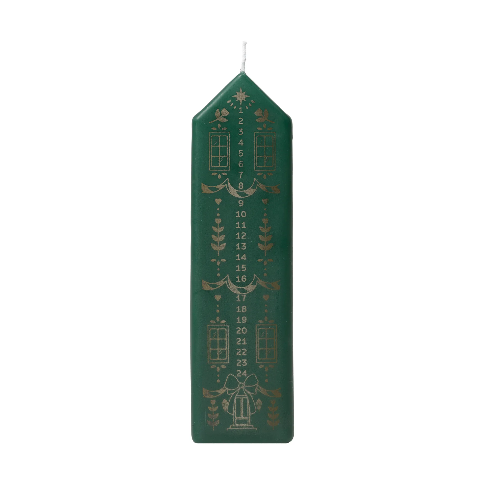 Candela calendario Casa, Dark green-oro Broste Copenhagen