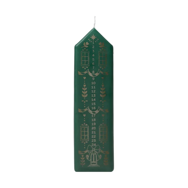 Candela calendario Casa - Dark green-oro - Broste Copenhagen