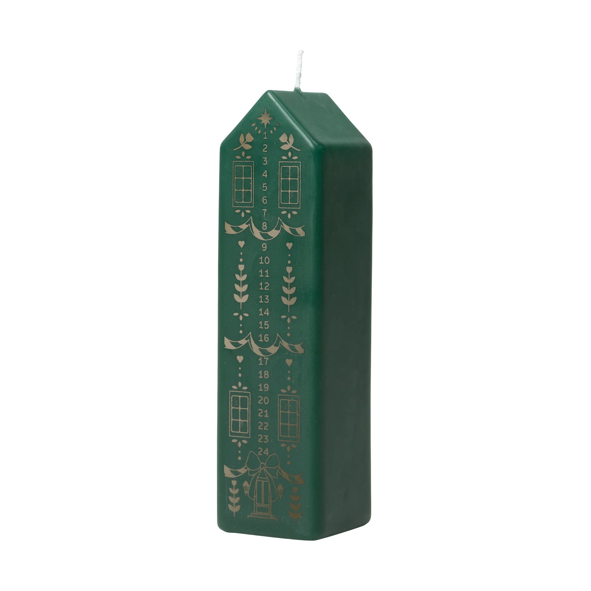 Candela calendario Casa, Dark green-oro Broste Copenhagen