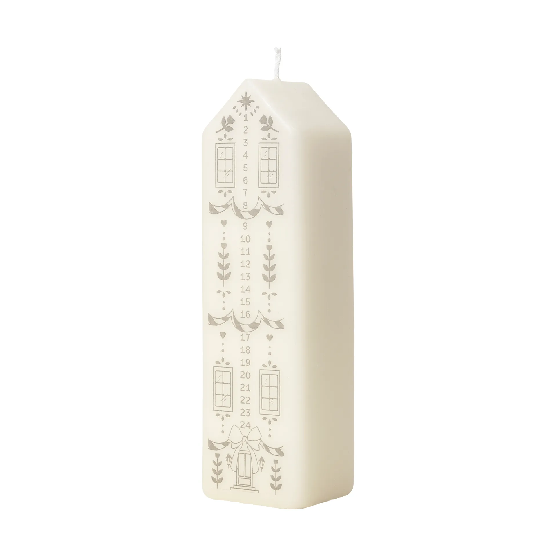 Candela calendario Casa, White-Silver Broste Copenhagen