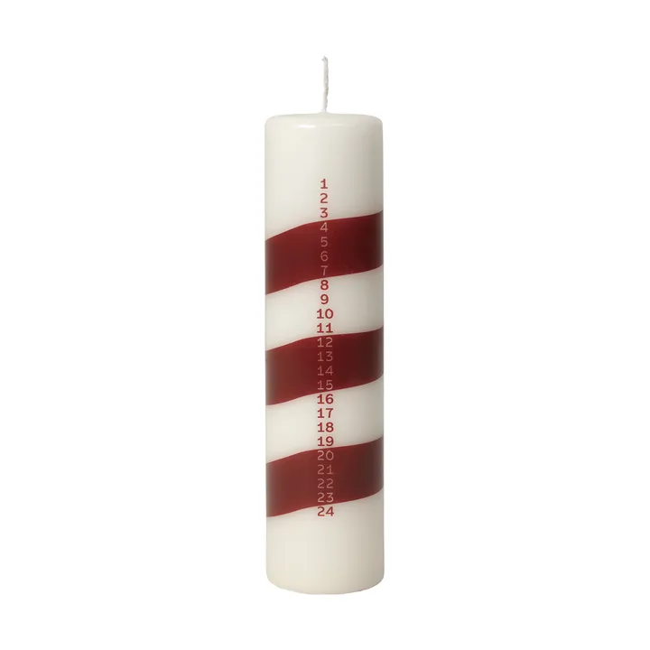 Candela calendario Linea - Off White-Burgundy - Broste Copenhagen