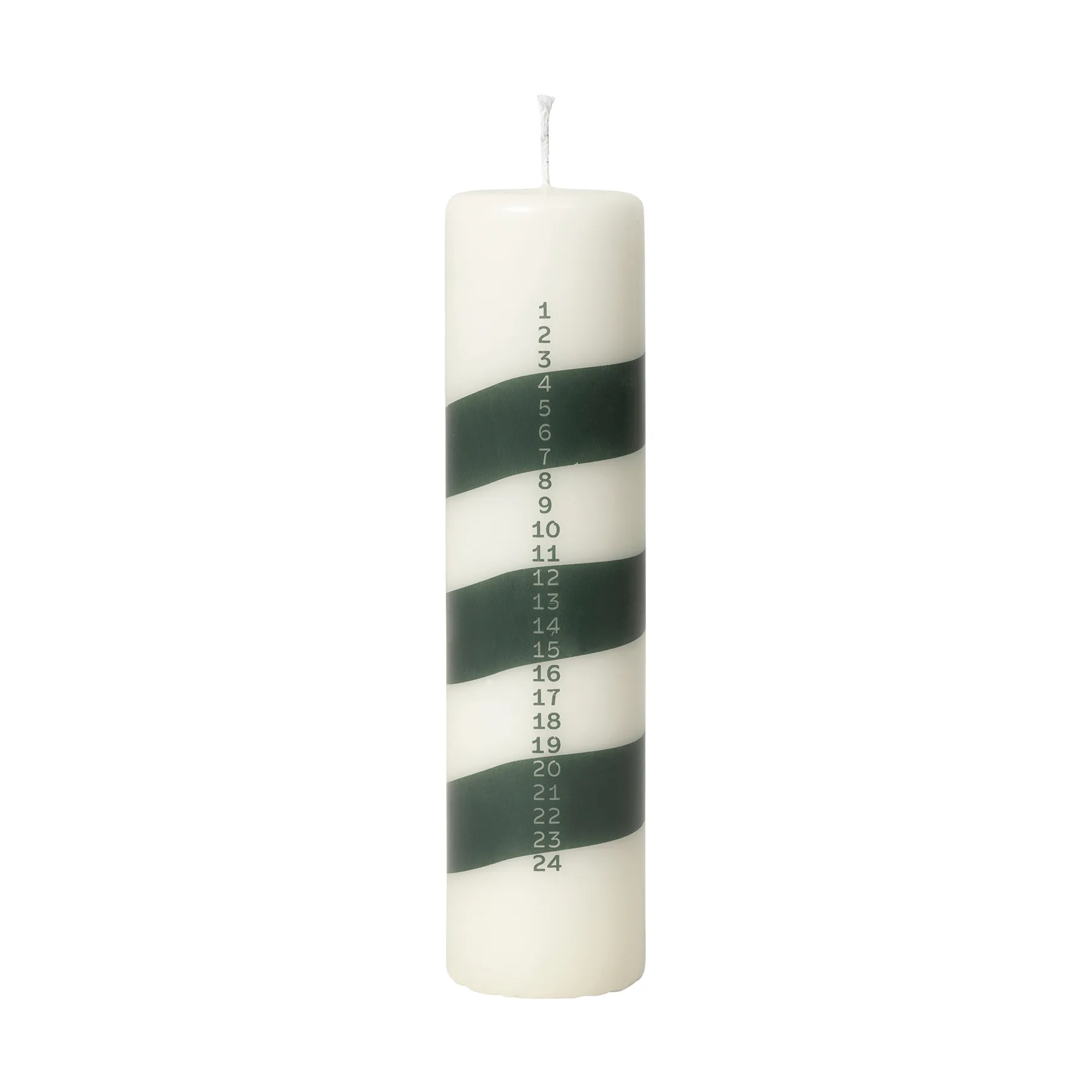 Candela calendario Linea, Off White-Dark Green Broste Copenhagen