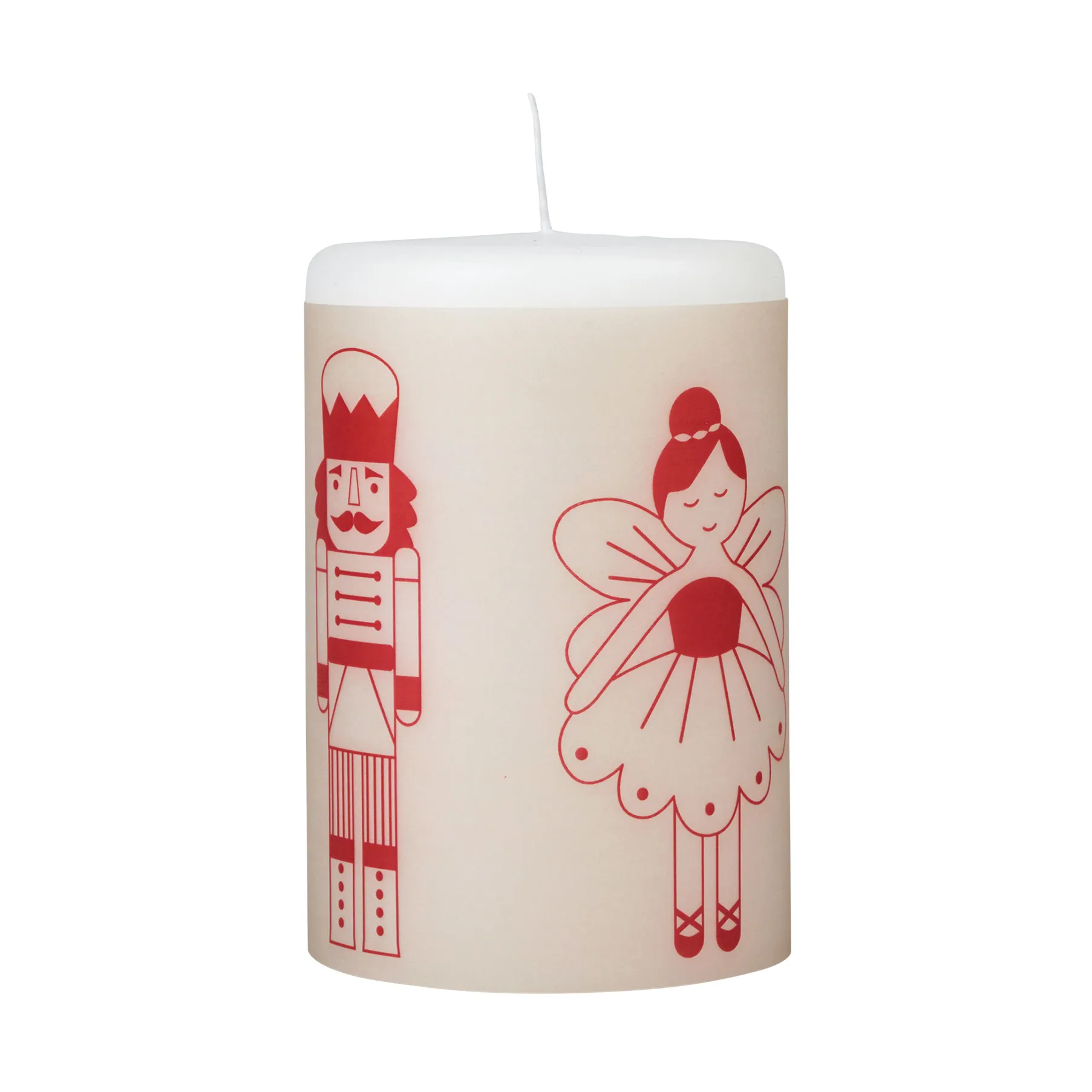 Candela Fairy Tale 12 cm, Bianco-rosso Broste Copenhagen