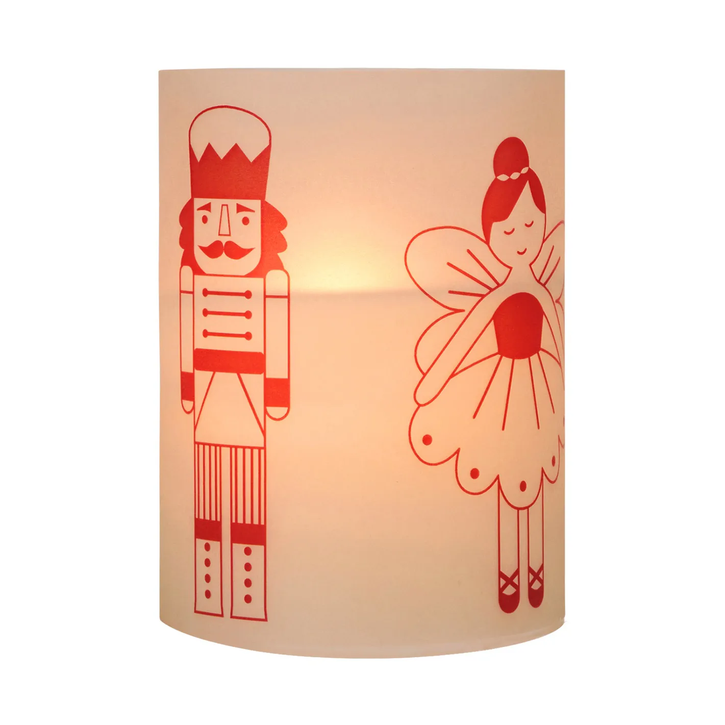 Candela Fairy Tale 12 cm, Bianco-rosso Broste Copenhagen