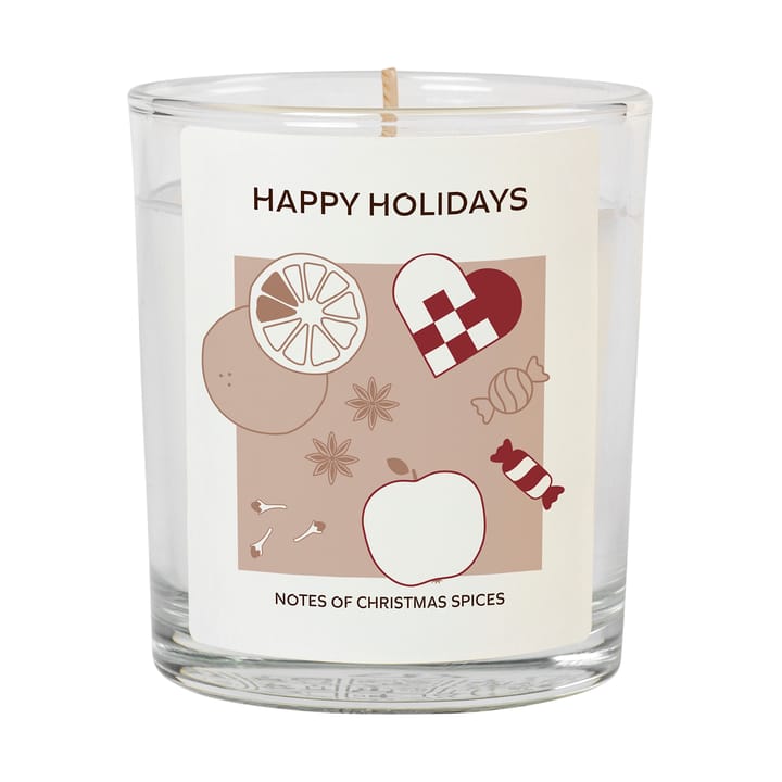 Candela profumata Happy Holidays 32 h - Bianco - Broste Copenhagen