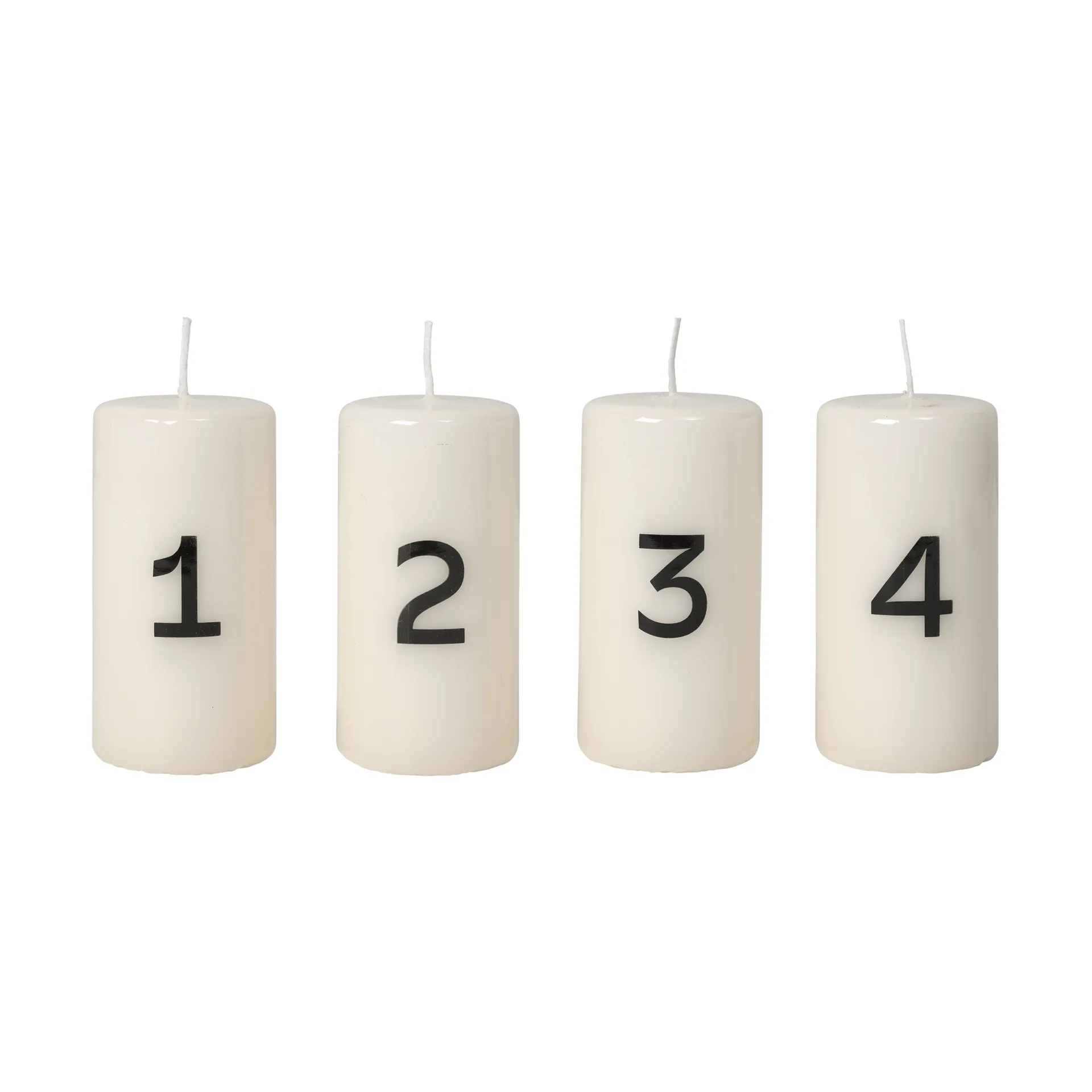 Candele dell’Avvento Broste, White-Black, 4 pezzi Broste Copenhagen