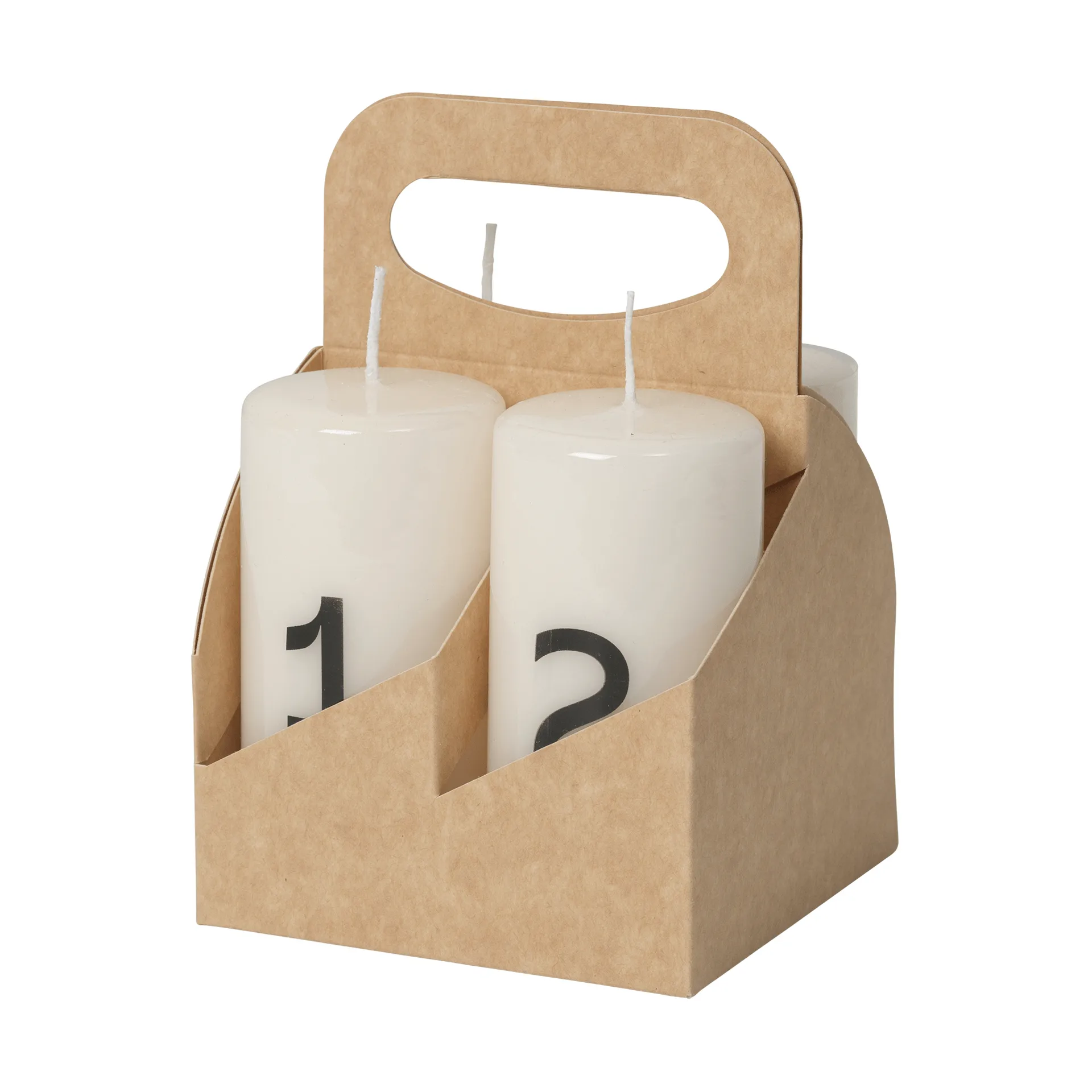 Candele dell’Avvento Broste, White-Black, 4 pezzi Broste Copenhagen