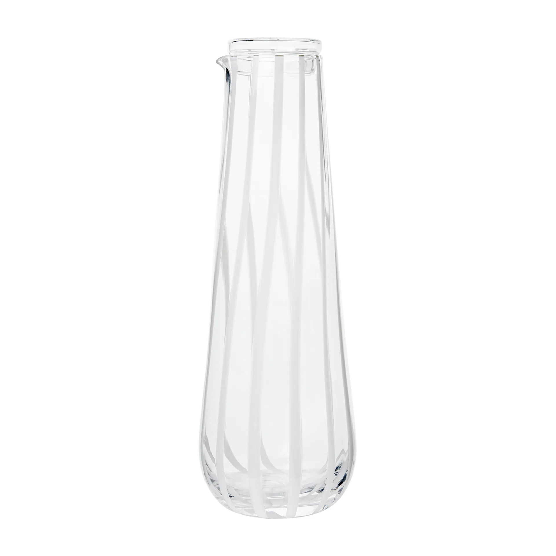 Caraffa Stripe con coperchio da 0,8 l, Clear-white stripes Broste Copenhagen