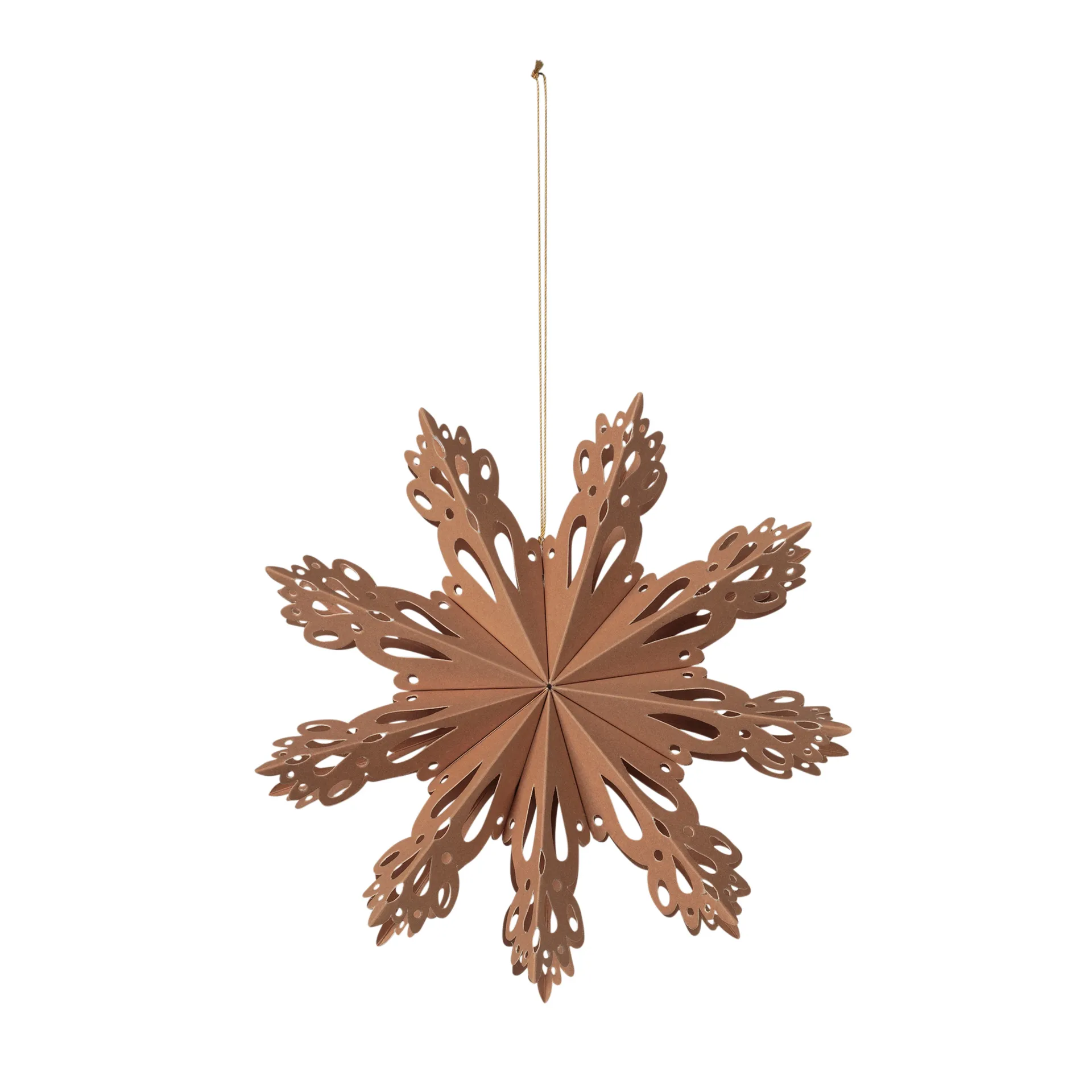 Decorazione natalizia Snowflake, arancione tanno, Ø 15 cm Broste Copenhagen