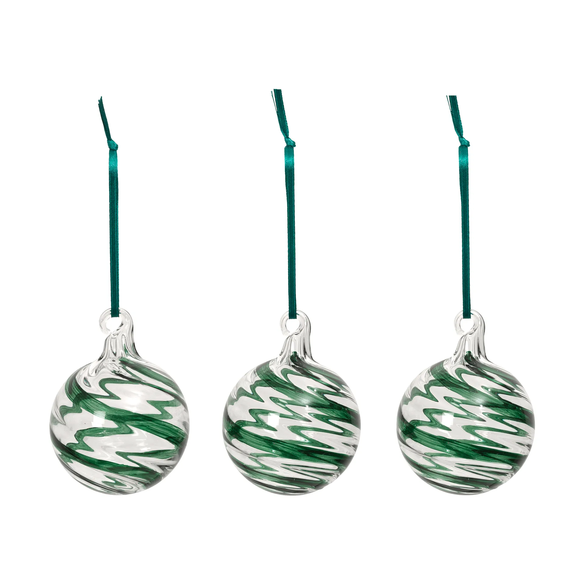 Pallina di Natale Swirl, Deep Forest-Clear Broste Copenhagen
