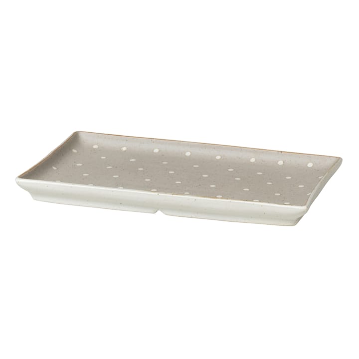 Piatto Eli 17,6x20 cm - matte soft light grey dots - Broste Copenhagen