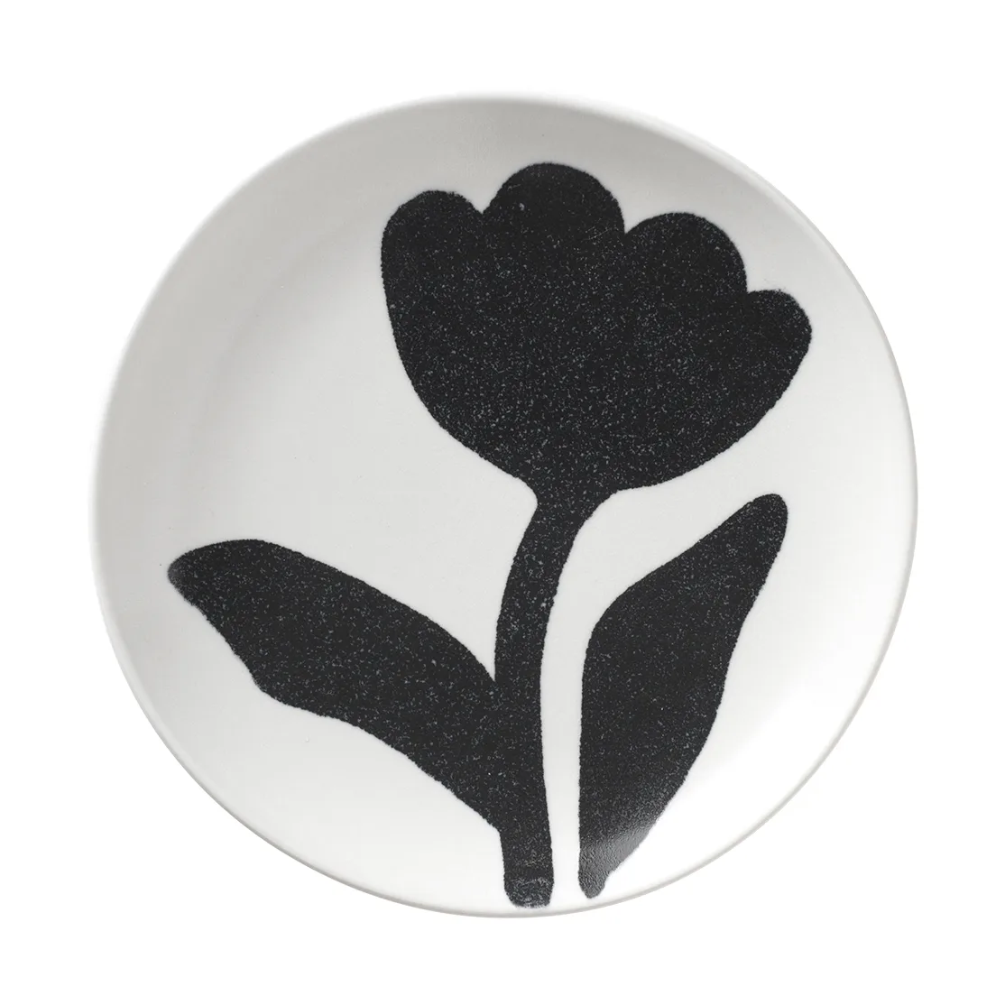Piatto Flora Ø15 cm, Nero-off white Broste Copenhagen