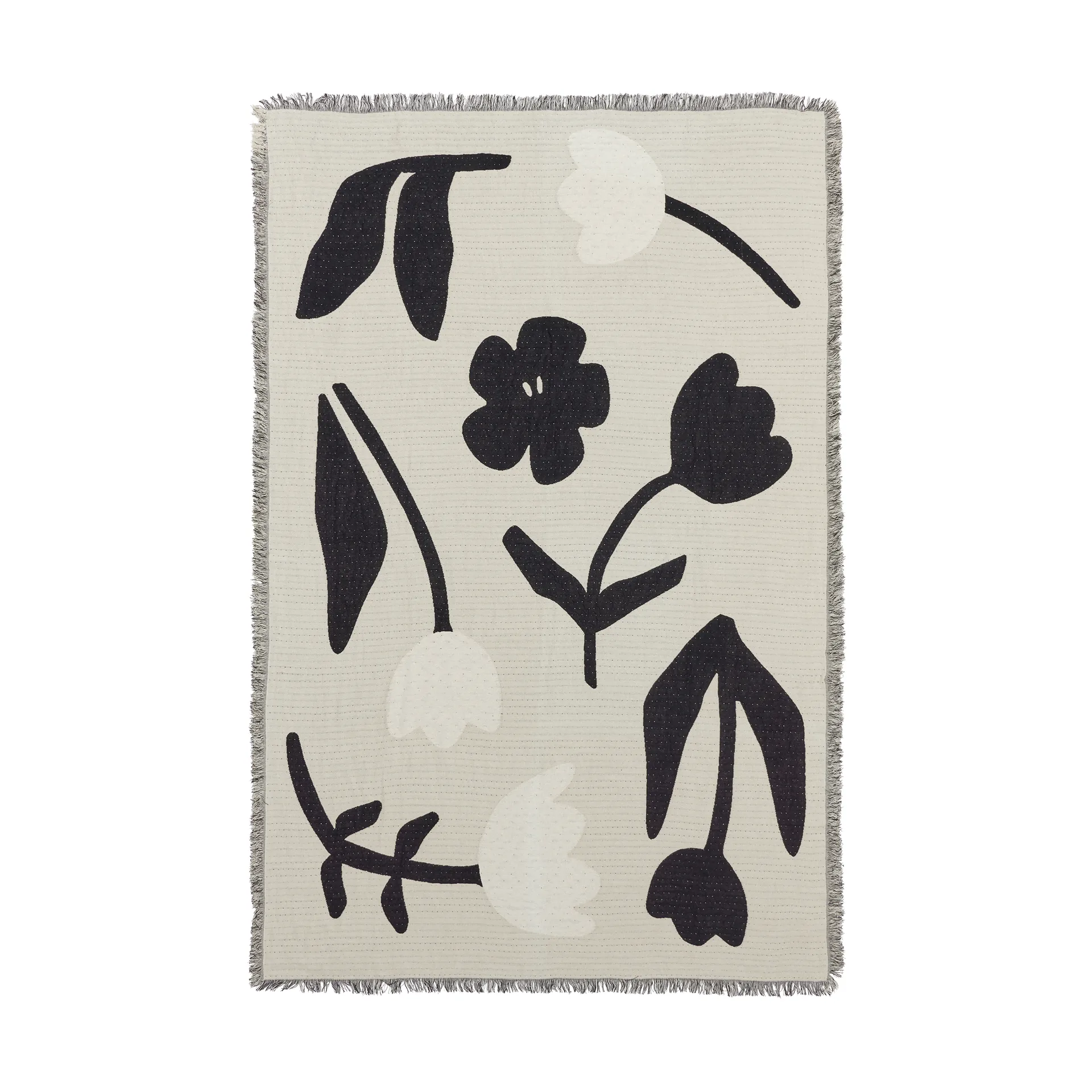 Plaid Rosita 130x180 cm, Nero-off white Broste Copenhagen