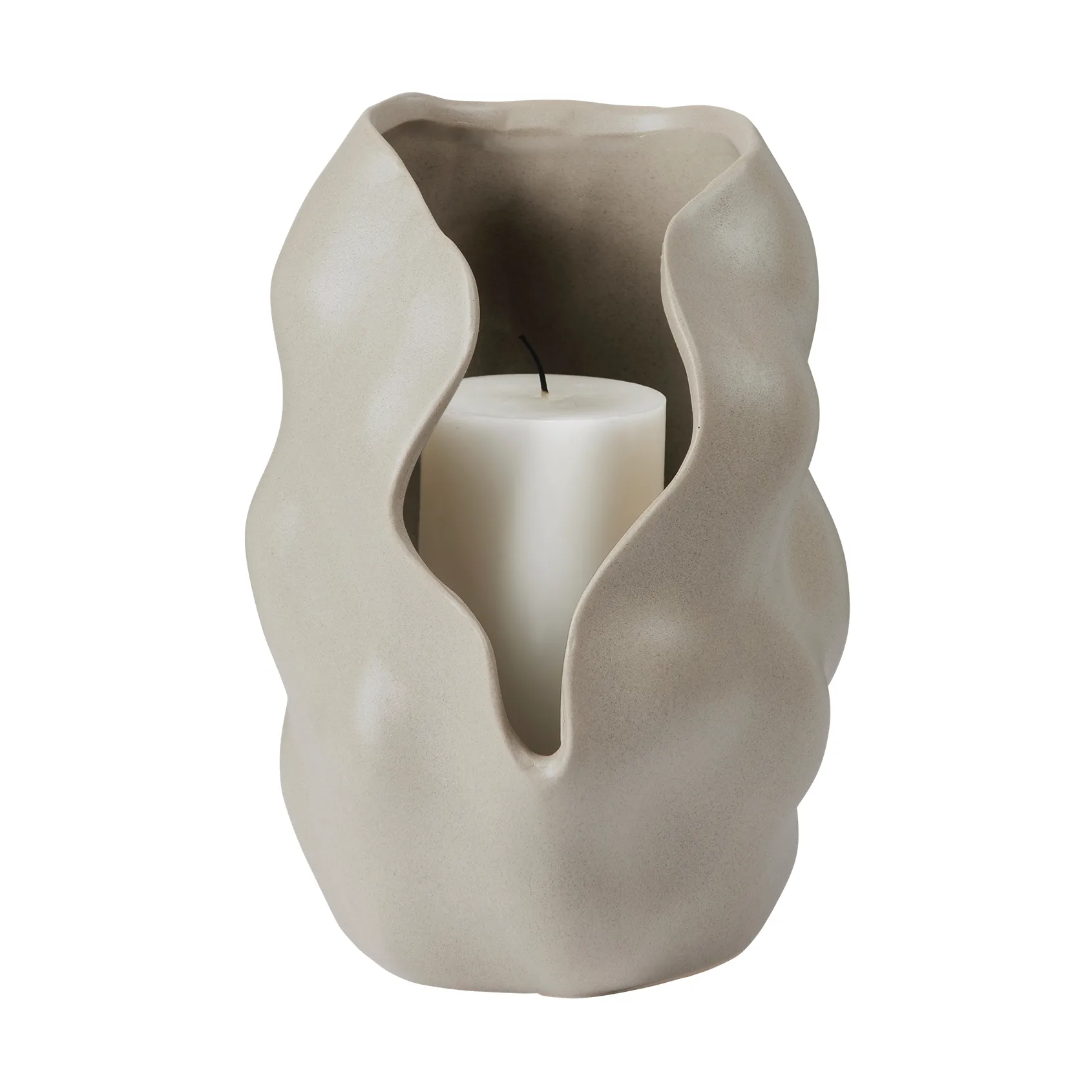 Portacandele Hekla Hurricane Ø18,6 cm, Dove grey Broste Copenhagen