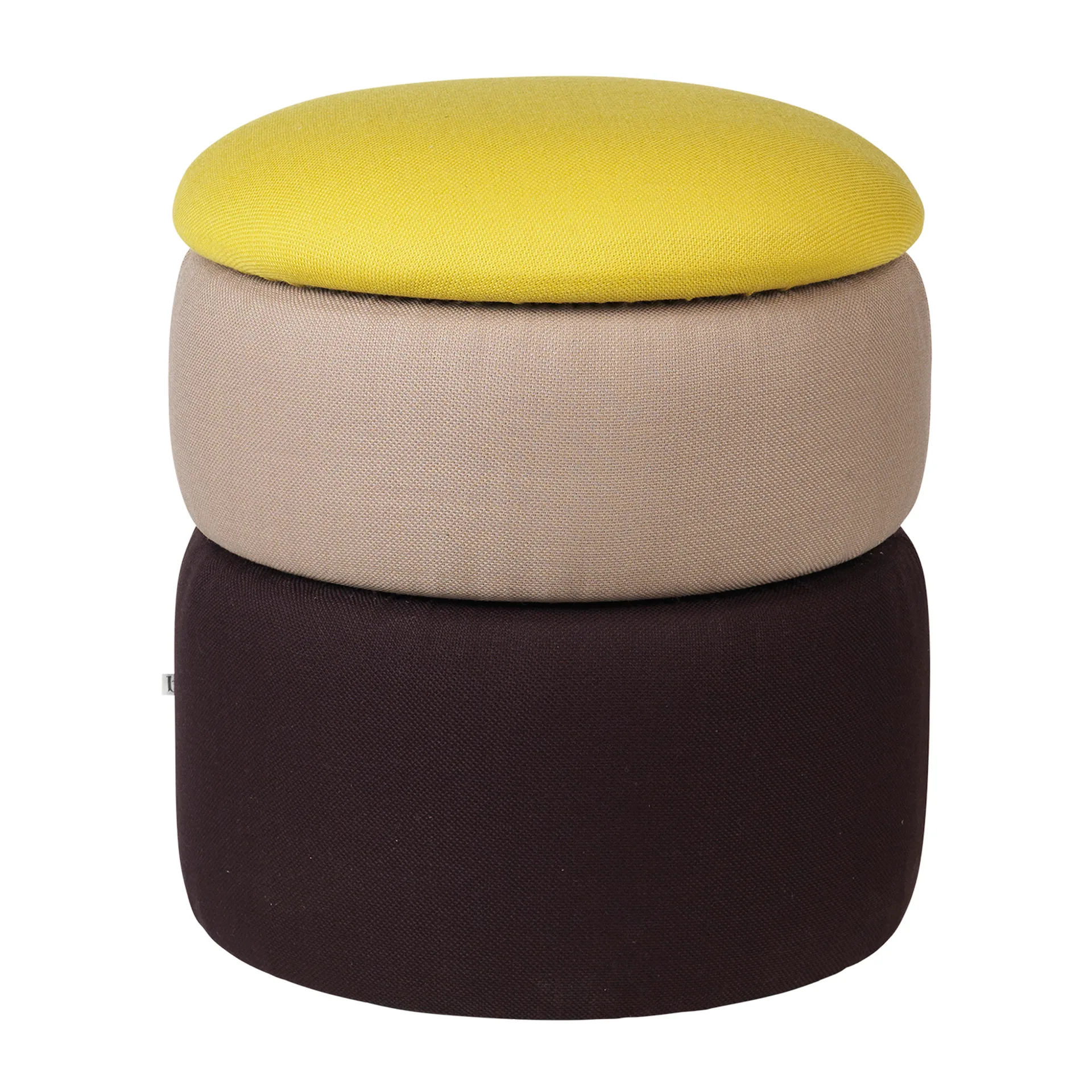 Pouf Pond 42 cm, Yellow-beige-dark grape Broste Copenhagen