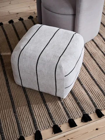 Pouf Sigrid - Light beige-black, 50x50 cm - Broste Copenhagen