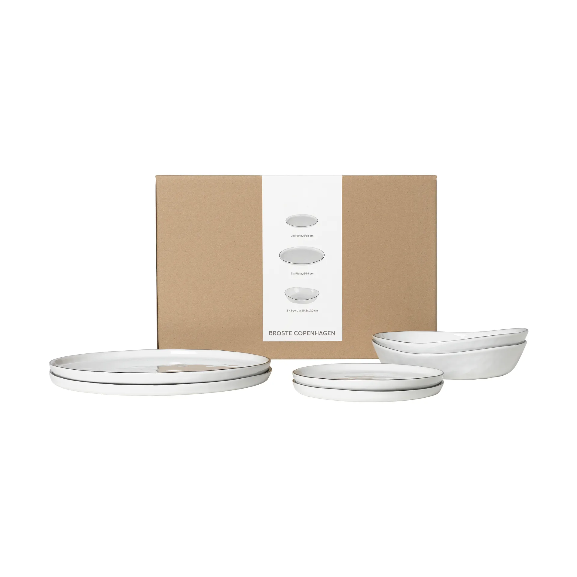 Set da cena per due Nordic Salt, 6 pezzi Broste Copenhagen