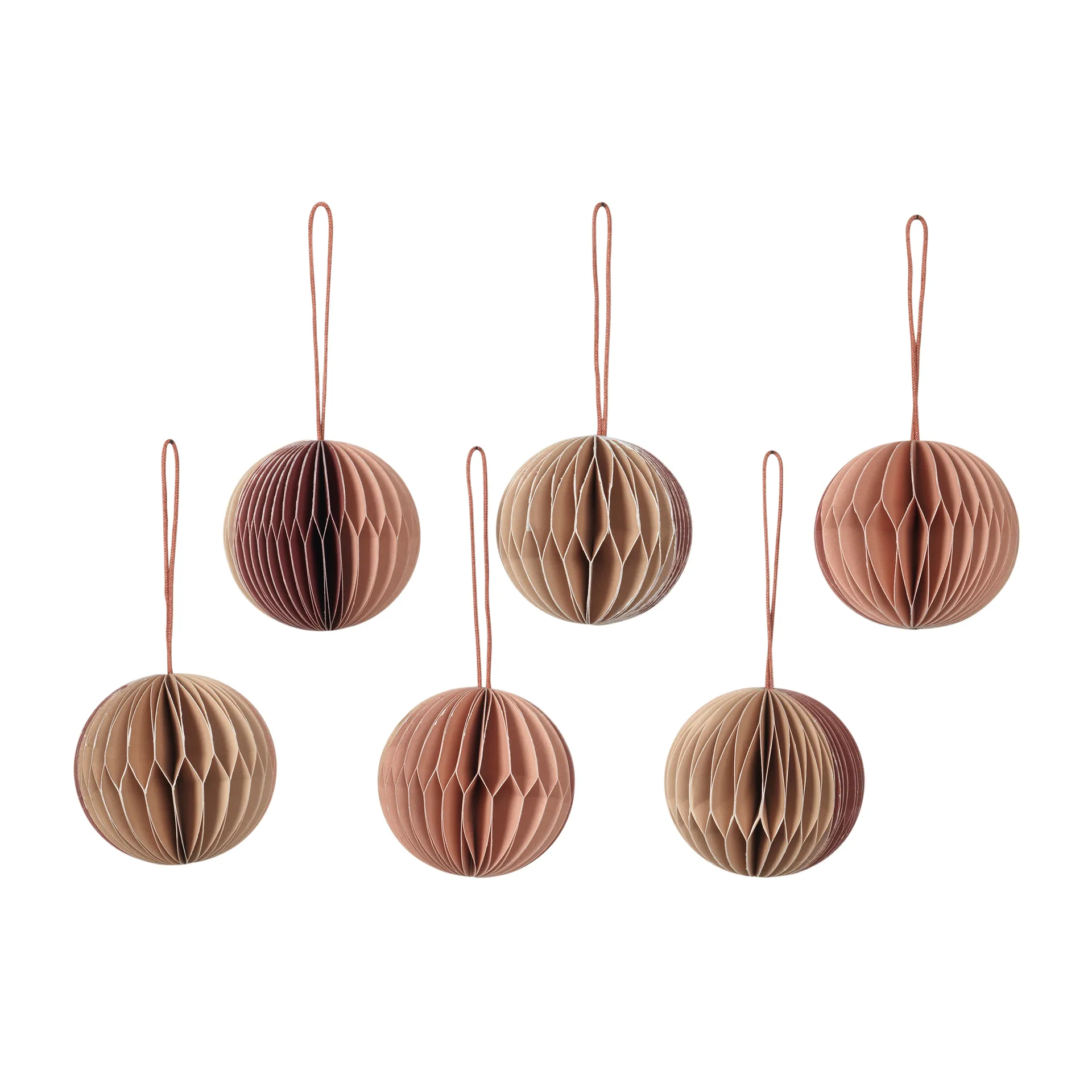 Sfera di Natale Ball motivo alveare Ø 5 cm, 6 pezzi, Multicolore, rosa Broste Copenhagen