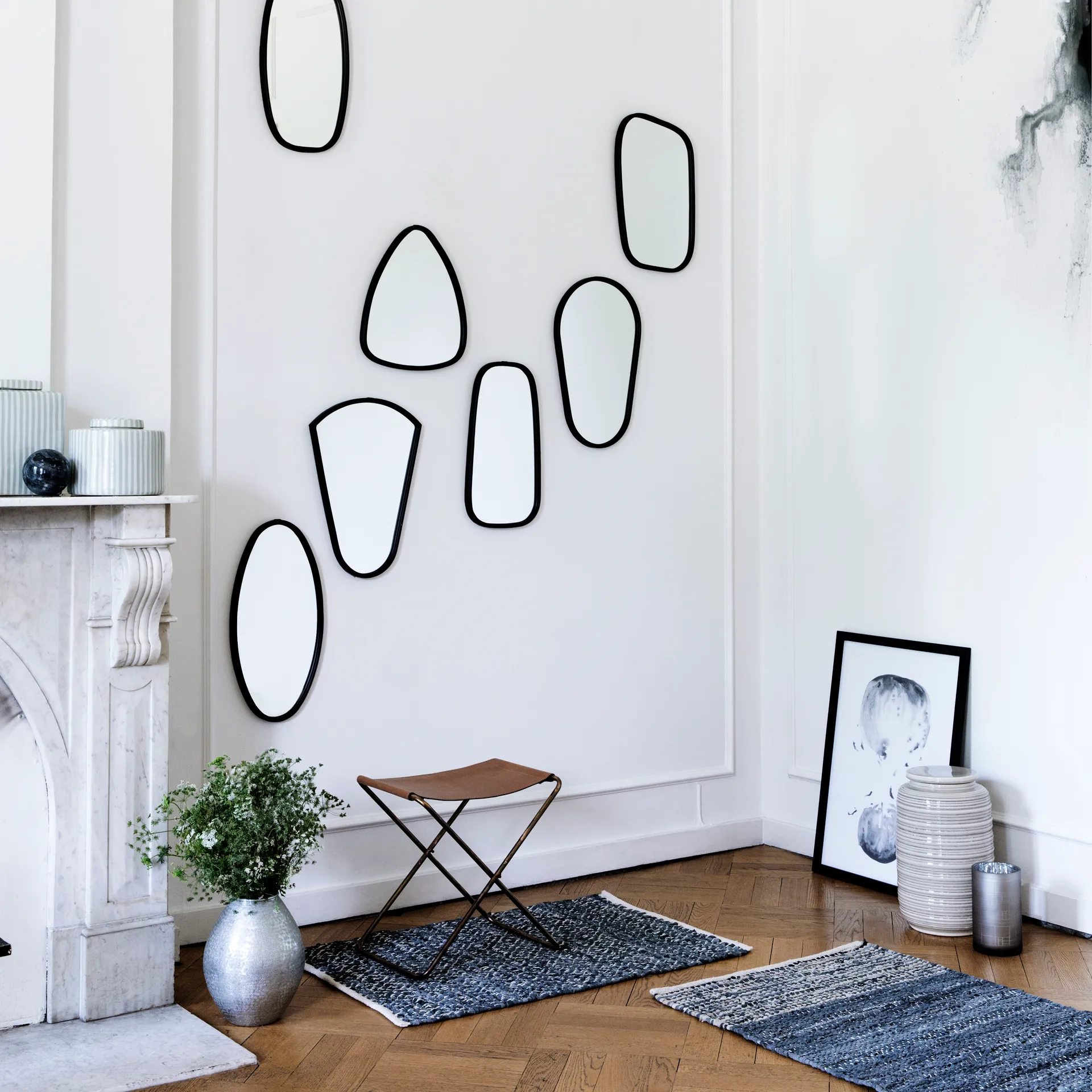 Sgabello Nola in pelle, marrone, 45 cm Broste Copenhagen