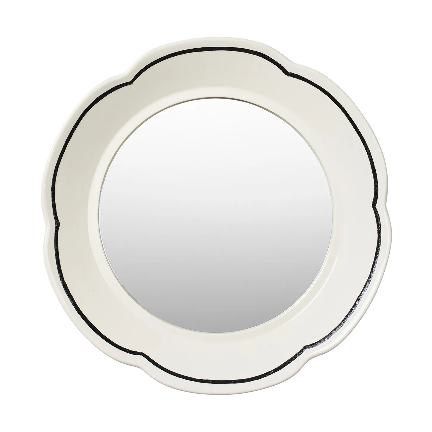 Specchio Hilma Ø36 cm, Off white-nero Broste Copenhagen