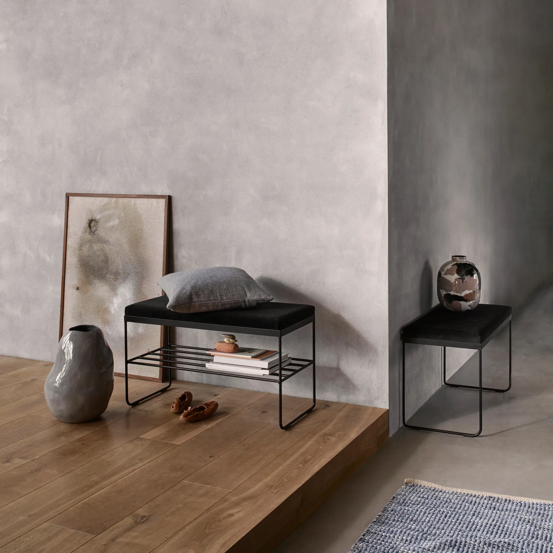 Tappeto in cotone Magda 80x250 cm, flint stone blue Broste Copenhagen