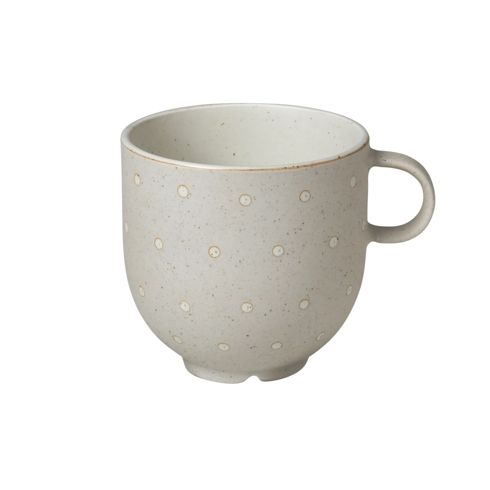 Tazza Eli con manico 20 cl, matte soft light grey dots Broste Copenhagen