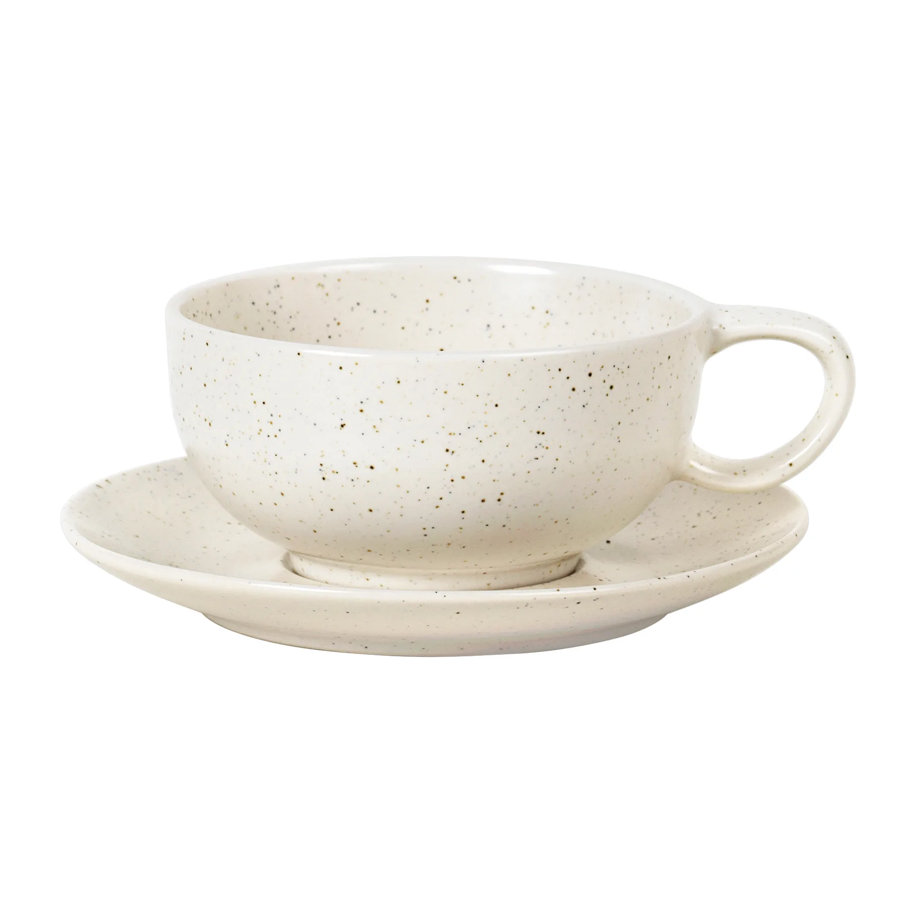Tazzina con piattino Nordic Vanilla 25 cl, Cream with grains Broste Copenhagen