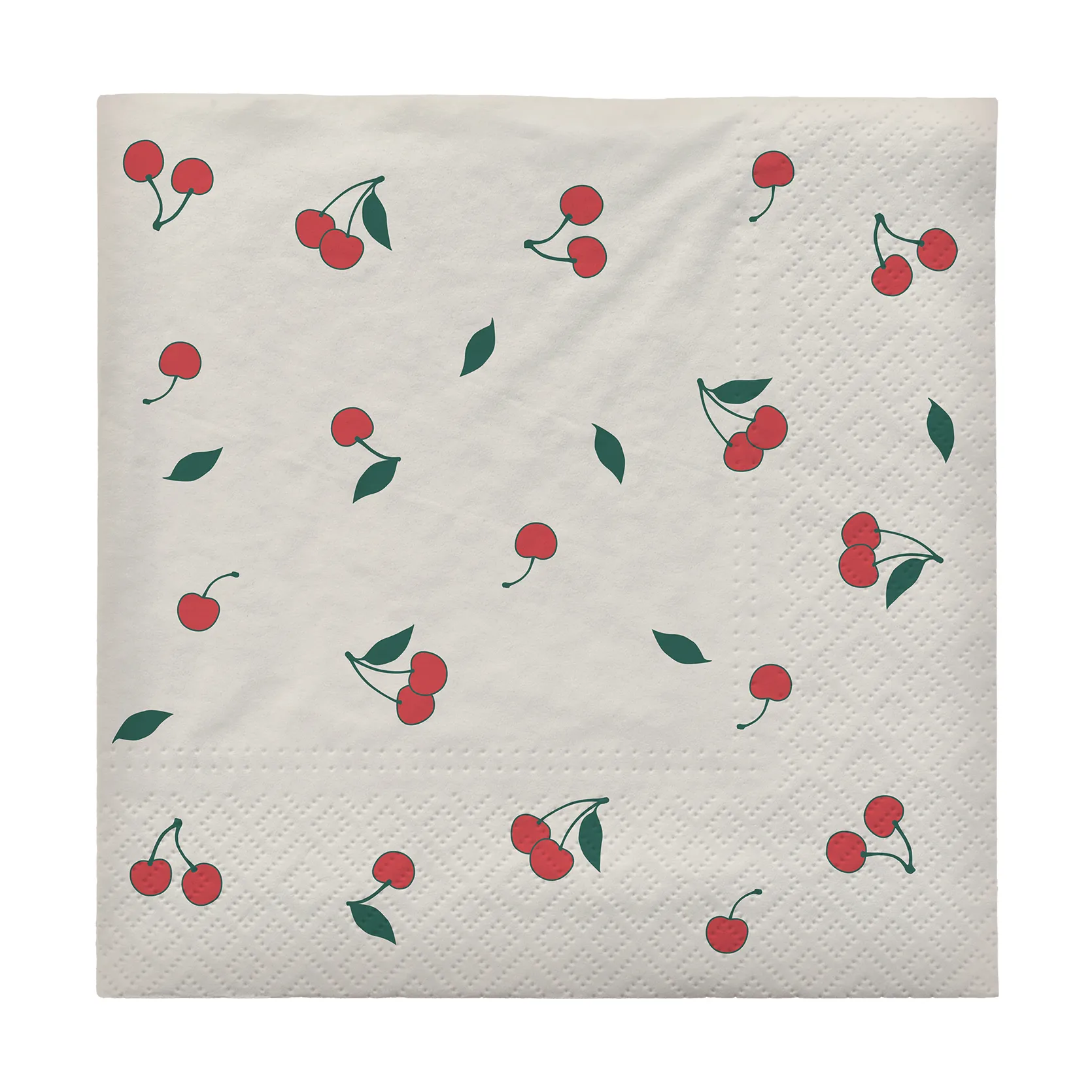 Tovaglioli Cherry 33x33 cm confezione da 20, Off white-red Broste Copenhagen