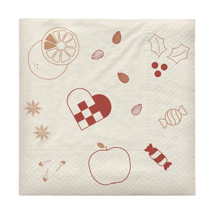 Tovagliolo di carta Fryd 33x33 cm confezione da 20 - Rosso pompeiano - Broste Copenhagen