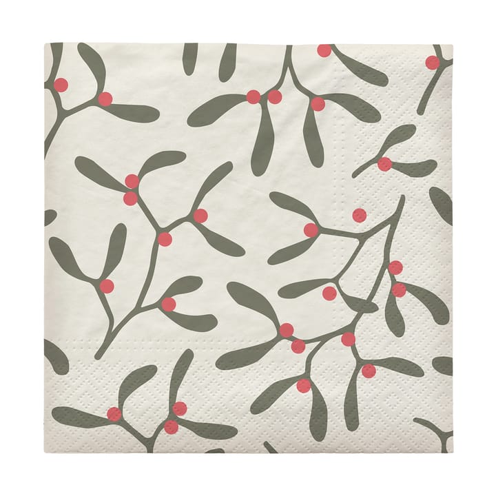 Tovagliolo di carta Mistletoe 33x33 cm confezione da 20 - Rosso pompeiano - Broste Copenhagen