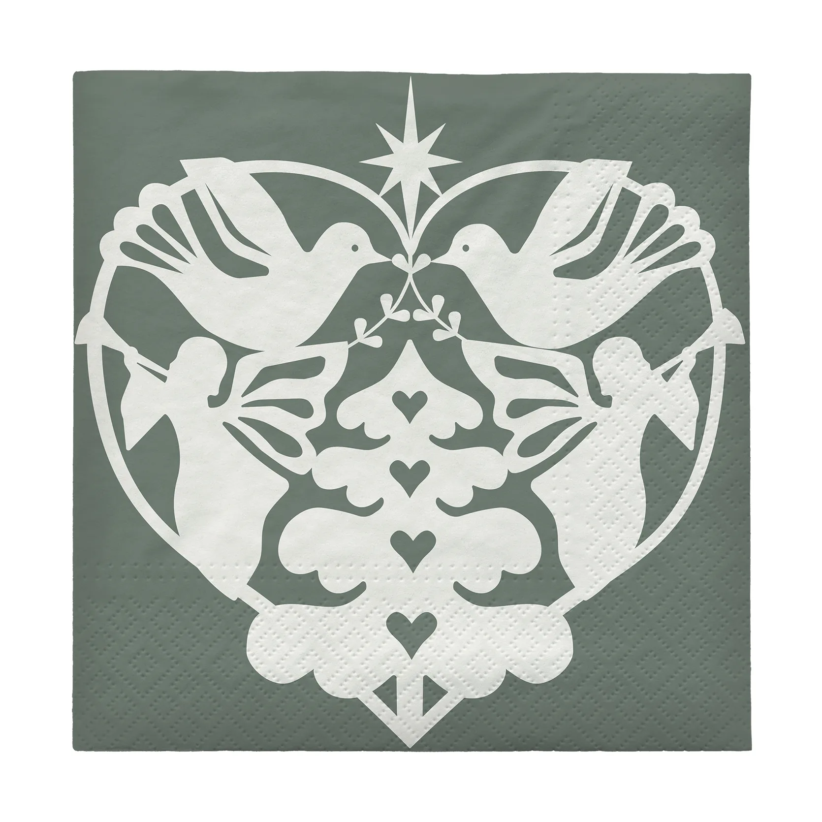 Tovagliolo di carta Nostalgia 33x33 cm confezione da 20, Verde foglia di uva Broste Copenhagen