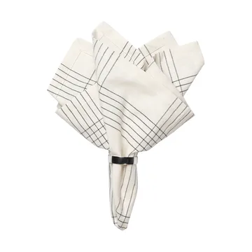 Tovagliolo di stoffa Alice 45x45 cm - Nero-natural - Broste Copenhagen