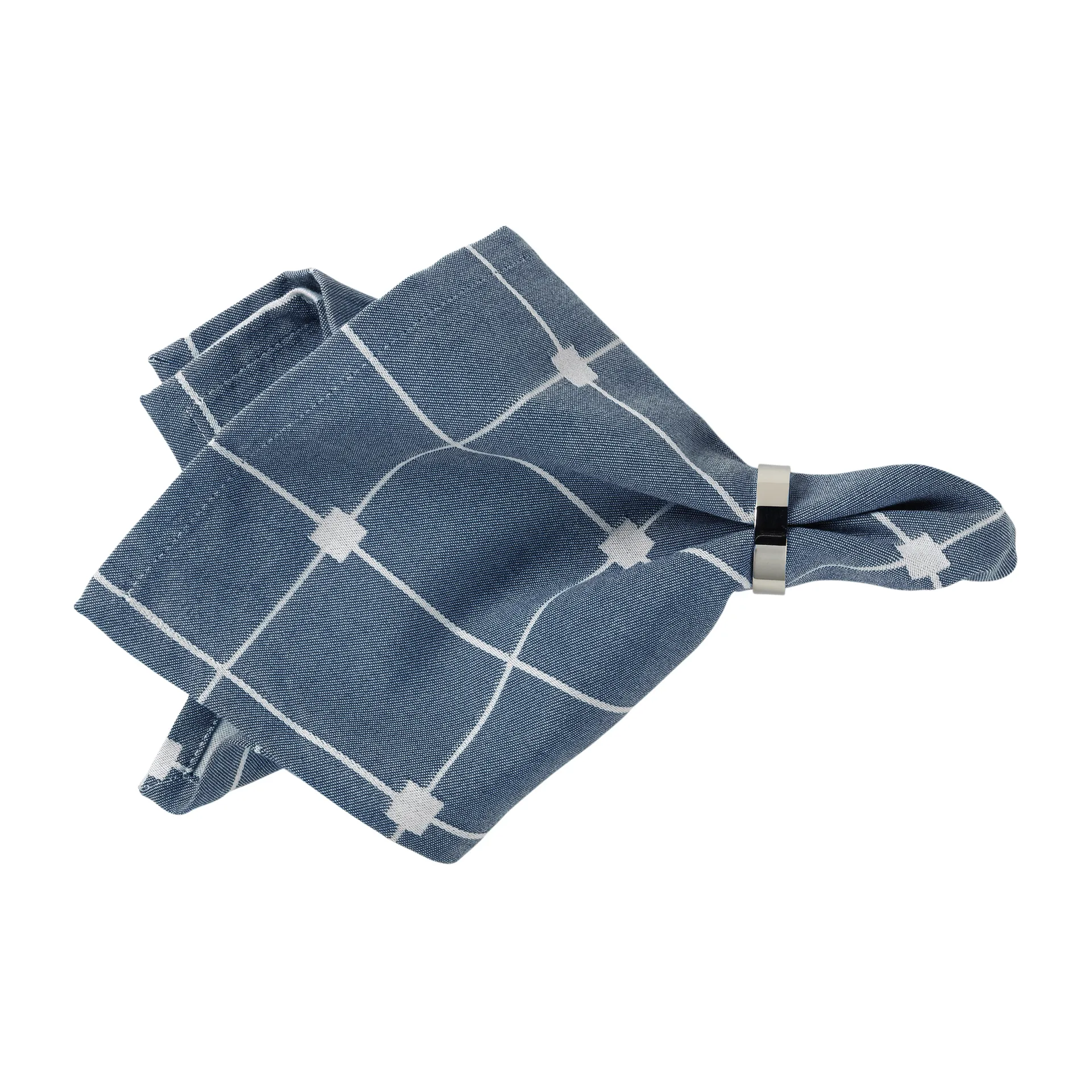 Tovagliolo in tessuto Tila 45x45 cm, Blu navy-bianco sporco Broste Copenhagen