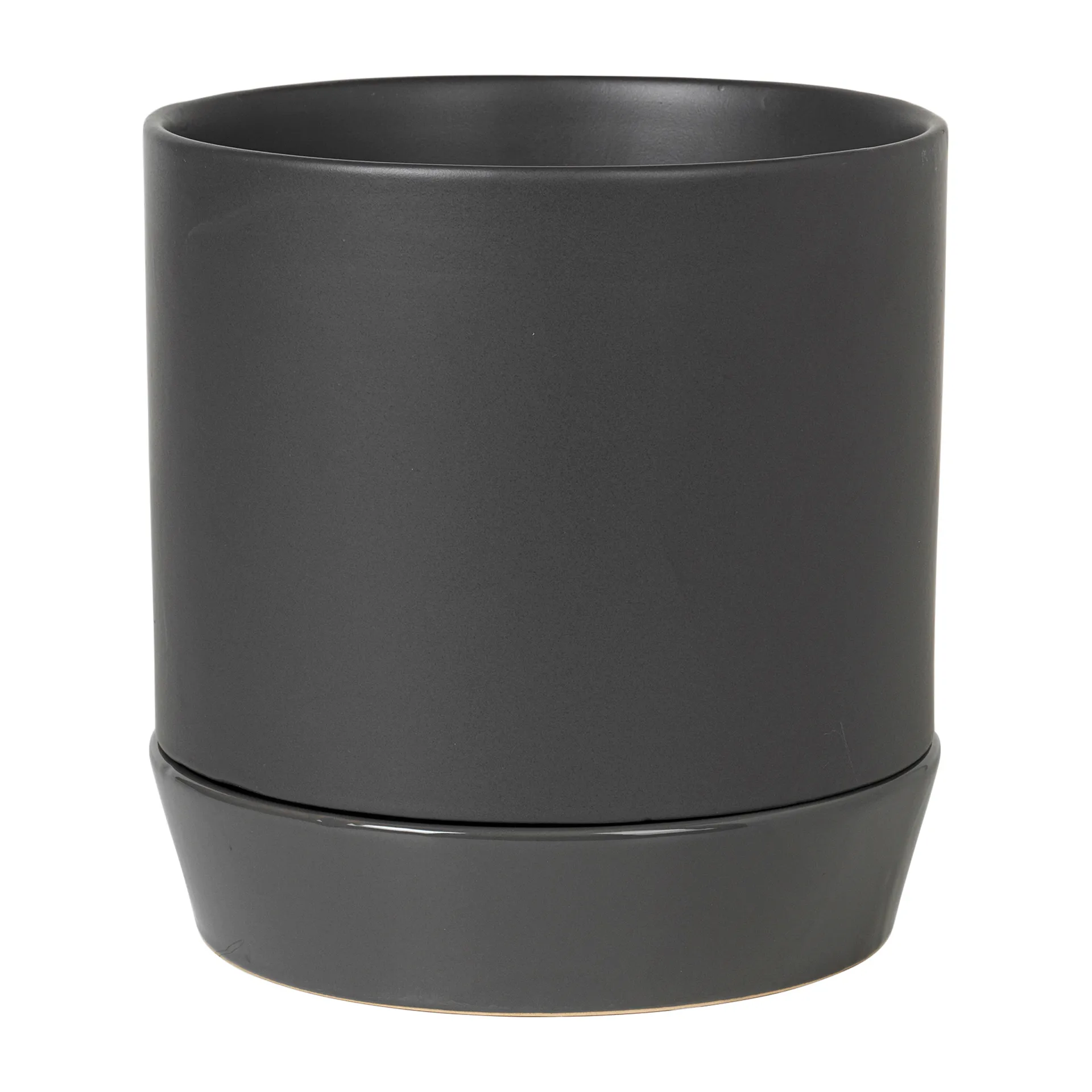 Vaso con sottovaso Denise Ø 21 cm, Charcoal grey Broste Copenhagen