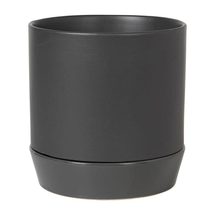 Vaso con sottovaso Denise Ø 21 cm - Charcoal grey - Broste Copenhagen